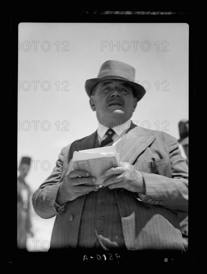 Monsieur & Madame Edouar [i.e., Edouard] Herriot visit to Jerusalem, May 11, 1938. Mr. Herriot, alone, close up