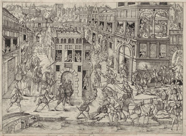 Massacre de la Saint-Barthélemy (1572) - estampe.