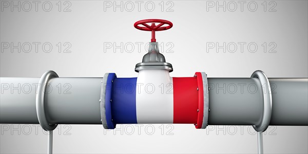 France oil and gas fuel pipeline. Oil industry concept. 3D Rendering