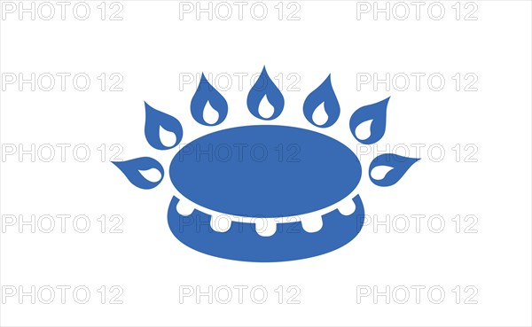 Blue gas burner icon. Concept of electricity power.