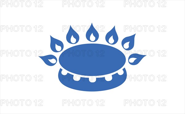 Blue gas burner icon. Concept of electricity power.