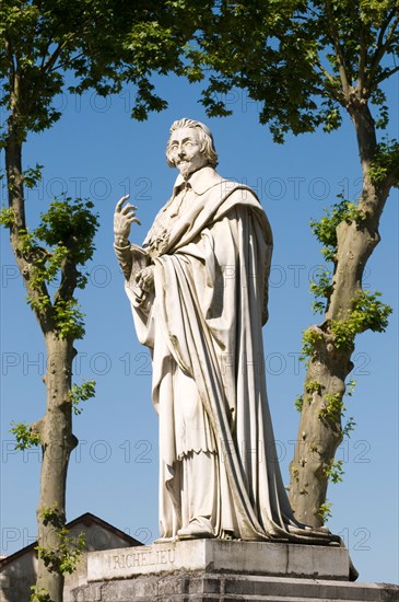 Statue of Cardinal Richelieu - Richelieu, Indre-et-Loire, France.