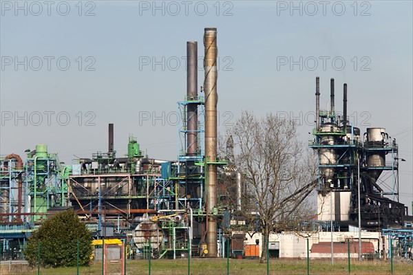 colorful gas refinery factory in France, bordeaux, bec d'ambes