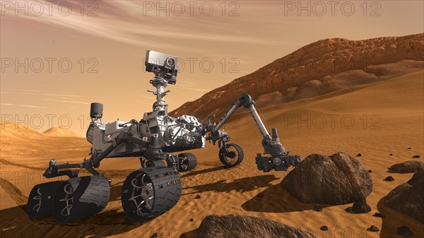 Illustration of the NASA Mars rover Curiosity, due to be launched sometime between November 25 and December 18, 2011 and land on Mars between August 6 and August 20, 2012. Curiosity's main goal is to assess whether Mars is, or ever was, an environment abl