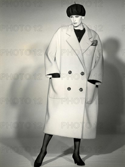 Model wearing a dress by Christian Dior, Paris, France 1984