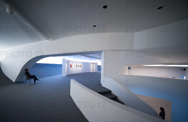 Rio de Janeiro, Brazil - August 17 2013: Interior view of Contemporary art museum by Oscar Niemeyer in Niteroi