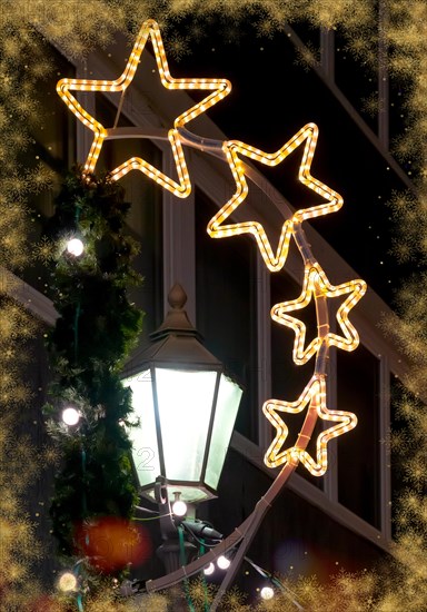 Beautiful Christmas decoration at the Christmas market in Koblenz, Germany