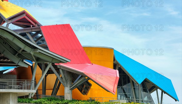 The Biomuseo, Museum of Bio Diversity, with colourful roof sections, Panama City, Panama, Central America