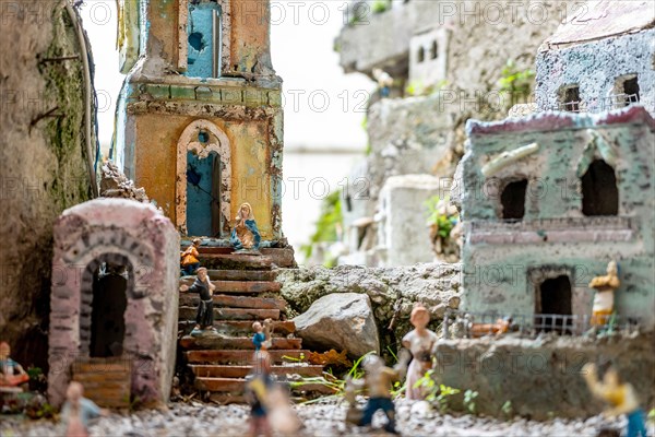 Naples, Italy, January, 2020: The art of Neapolitan nativity of S. Gregorio Armeno, S. Gregorio Armeno is a small street in the old town of Naples, Italy. High quality photo