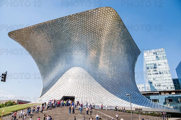 Mexico City,Colonia Granada Plaza Carso,Museo Soumaya Museum Carlos Slim private art collection exterior outside entrance architect Fernando Romero