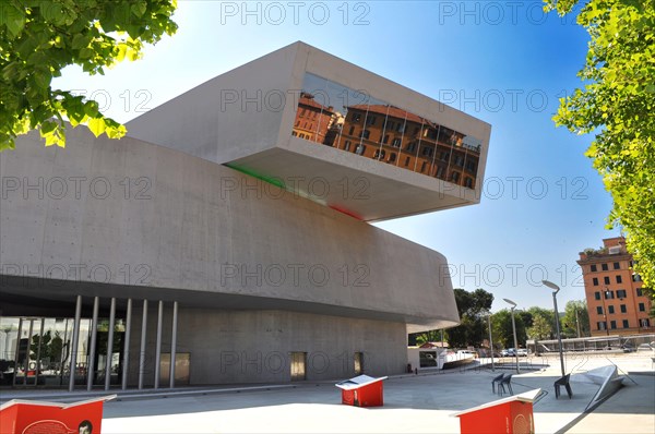 Rome, Italy - Maxxi, National Museum of 21st Century Arts, designed by Zaha Hadid. External.