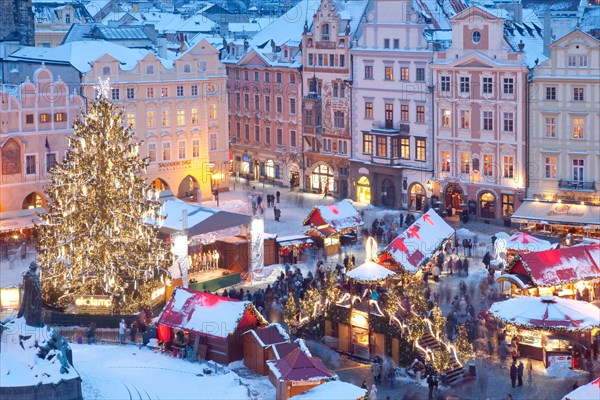 czech republic, prague - christmas market at the old town square