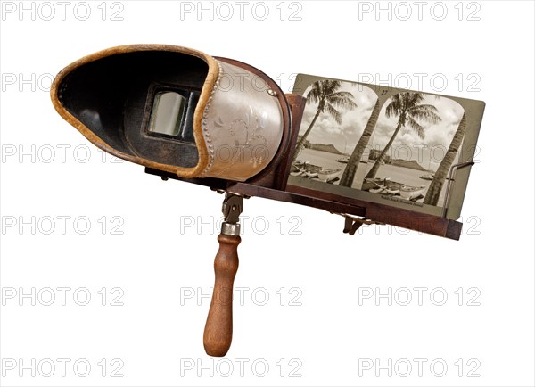 Antique Stereograph Isolated on a white background.