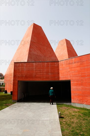 A visitor enters the Casa das Historias Paula Rego (Paula Rego House of Stories) in Cascais, Portugal.