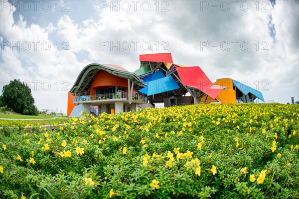 PANAMA CITY, Panama--Opened to visitors in October 2014 and housed in a distinctive building designed by famous architect Frank Gehry, the Biomuseo focused on the biodiversity of Panama and the special role the Panamanian isthmus has played as a land bridge between North and South America. It is located on Panama City's Causeway, with views out over the Pacific on one side and the entrance ot the Panama Canal on the other.