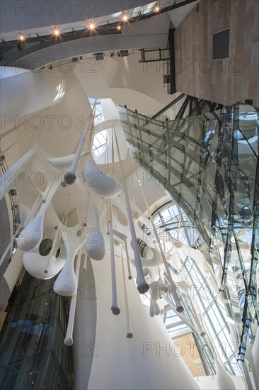 The Interior of the Guggenheim Museum in Bilbao, Spain, on March 6, 2014. The Guggenheim is a museum,modern and contemporary art