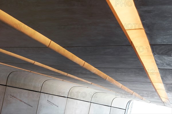 Concrete ceiling detail. Messner Mountain Museum Corones, Mount Kronplatz, Italy. Architect: Zaha Hadid Architects, 2015.