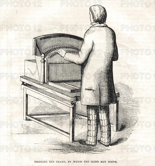 Printing key frame Foucault's Typewriter for the blind The Great Exhibition of 1851