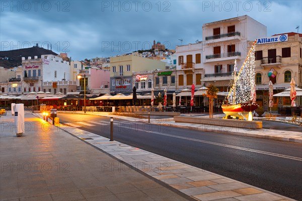 Ermoupoli town on Syros island in Cyclades, Greece.