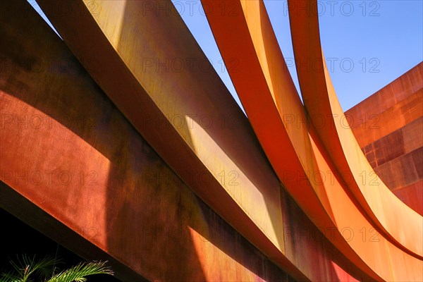 Exterior of the Design Museum Holon, Israel designed by Israeli architect and industrial designer Ron Arad in cooperation with Bruno Asa