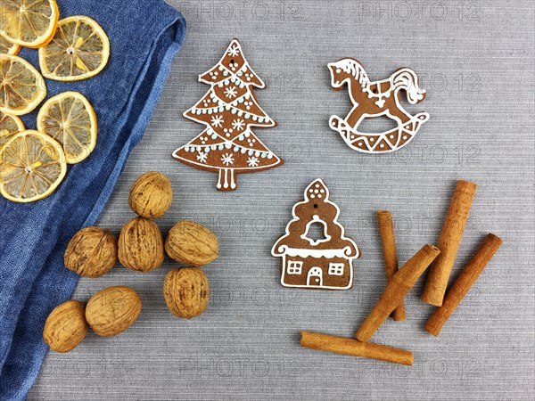 Christmas gingerbread cookies decoration