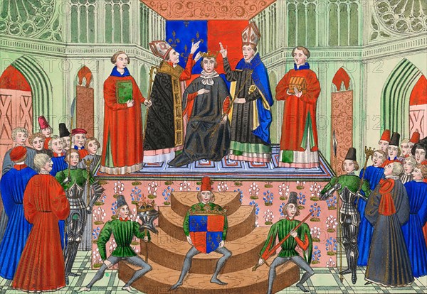 HENRY IV OF ENGLAND (1367-1413) is crowned at Westminster Abbey 13 October 1399