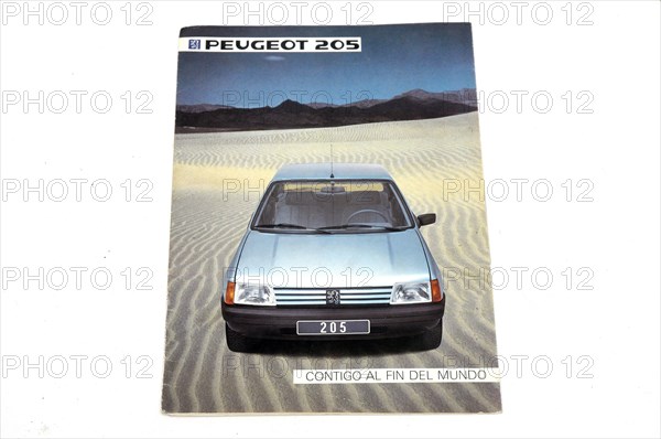 object,  old advertising brochure peugeot 205