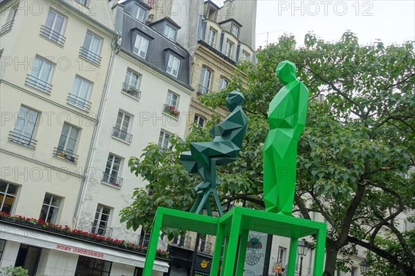 Paris, Renzo Piano und Richard Rogers, Architekten des Centre Pompidou von Xavier Veilhan - Paris, Renzo Piano and Richard Rogers, Architekts of the C