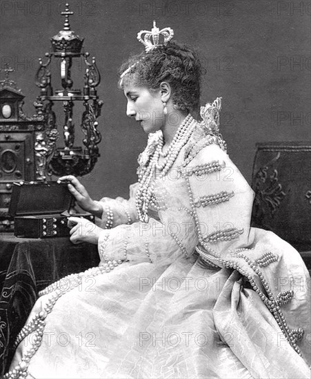 SARAH BERNHARDT (1844-1923) as the Queen of Spain  in the 1879 production of the play Ruy Blas by Victor Hugo