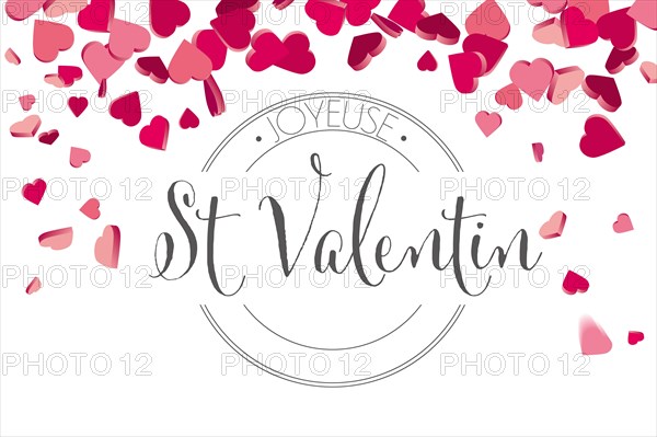 French Valentines day hearts illustration