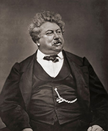 Alexandre Dumas Senior, aka Alexandre Dumas p+¿re, 1802 - 1870.  French author.  Amongst his many works are the still popular The Three Musketeers and The Count of Monte Cristo.  After a photograph by Etienne Carjat.