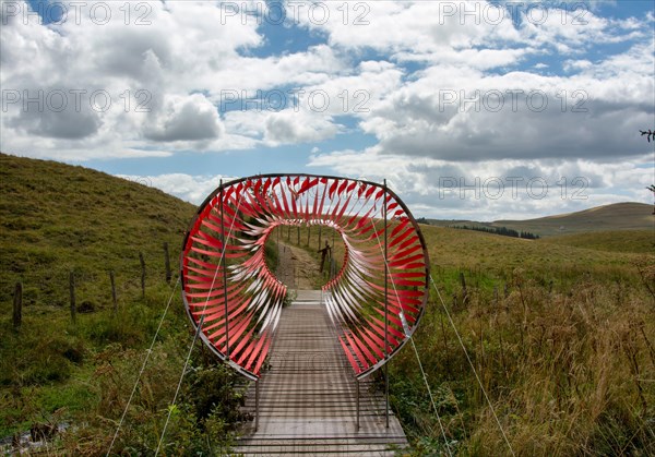 Horizons arts and Natures in Sancy 2020. Oscillations work by Axelle Verglas and  Maxime Cosson, Puy de Dome, Auvergne Rhone Alpes, France