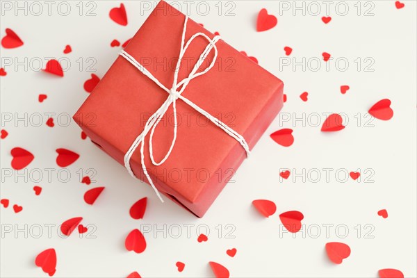 saint valentine day red gift box heart pattern