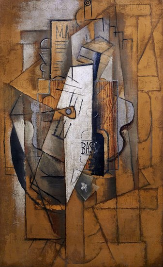 La bouteille de Bass   - olio su tela   - Pablo Picasso   - 1914  - Milano, Museo del Novecento