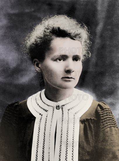 Marie Curie 1867 - 1934 Polish French physicist in her laboratory. With her husband Pierre she isolated the radioactive elements