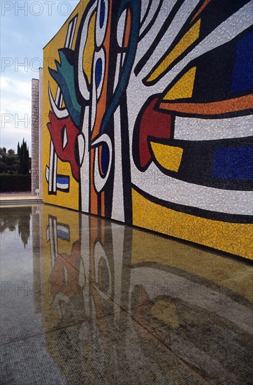 Abstract Mosaic Mural Coposition at the Fernand Léger Museum, Biot, Alpes-Maritimes, Côte d'Azur, France