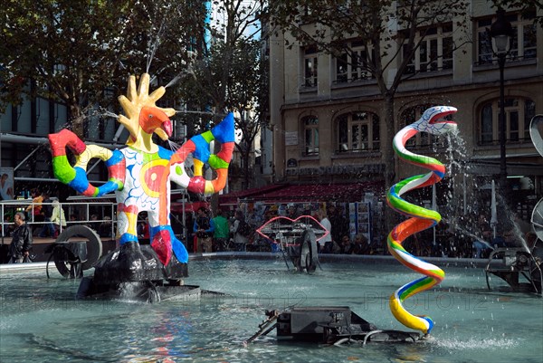 Stravinsky Fountain next to the Centre Pompidou, Paris, capital of France