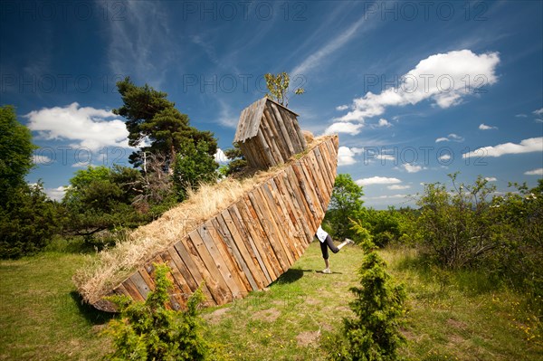 The Land Art work called "Bascule", carried out by Marion ORFILA, the French visual artist.