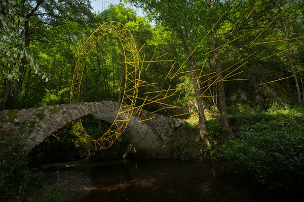 "Ô", a Michel-Marie Bougard's Land Art work of the French visual artist (Auvergne-France). Landart  installation.