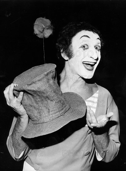 Portrait of French mime Marcel Marceau