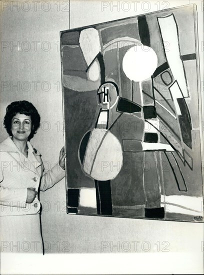 May 19, 1963 - Francoise Gilot and artwork by Picasso at Coard Gallery, Paris .c