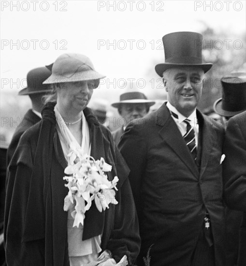 President Franklin D Roosevelt, the 32nd President of the USA, with his wife, Eleanor Roosevelt, at his inauguration in Washington DC on March 4th 1933