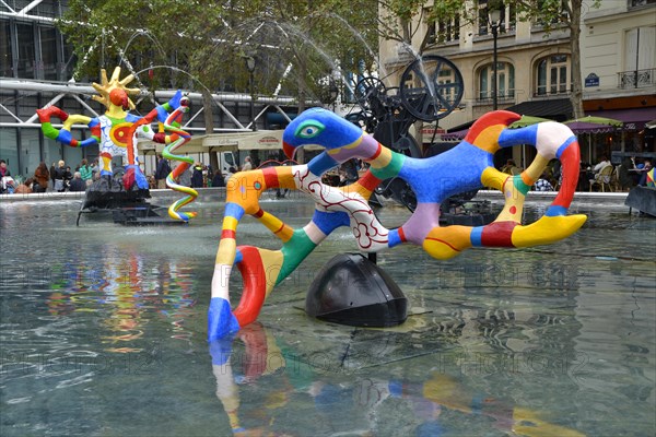 Stravinsky Fountain in Paris, France