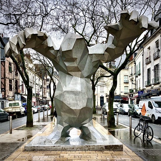 « Le Monstre » sculpture (2004) by Xavier Veilhan in the Place du Grand-Marche, Tours, France.
