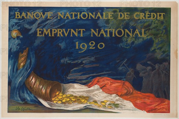 NATIONAL BANK CREDIT, NATIONAL DEBT 1920 Leonetto Cappiello (1875-1942). "Banque Nationale de Crédit, Emprunt National 1920". Lithographie. 1920. Paris, musée Carnavalet.