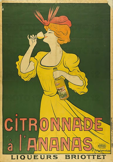 Imp. P. Vercasson & Cie, Leonetto Cappiello, Citronnade à l`Ananas. Liqueurs Briottet, paper, lithography, total: height: 137,3 cm; width: 96,2 cm, signed: recto u. r. in print: L Cappiello, product advertising (posters), product and business advertising (posters), alcoholic beverages