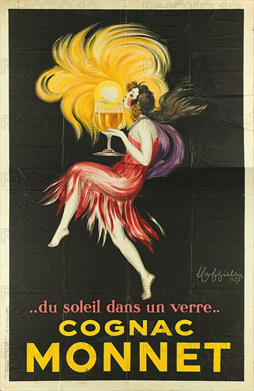 Imprimerie Devambez, Leonetto Cappiello, Cognac Monnet, paper, lithography, total: height: 199 cm; width: 129,7 cm, signed and dated: recto u. r. in print: LCappiello 1927, product and business advertising (posters), product advertising (posters), sun, alcoholic beverages