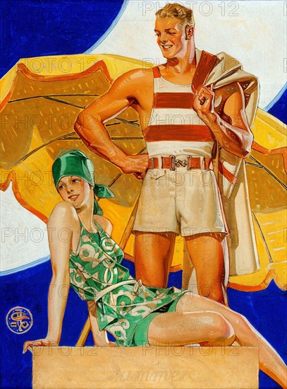 Joseph Christian Leyendecker (American, 1874-1951) Summer, The Saturday Evening Post cover, August 27, 1927