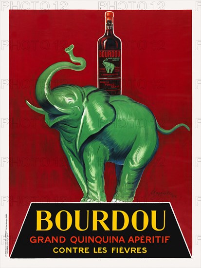 Bourdou. Grand Quinquina apéritif contre les fièvres by Leonetto Cappiello (1875-1942). Poster published in 1926 in France.