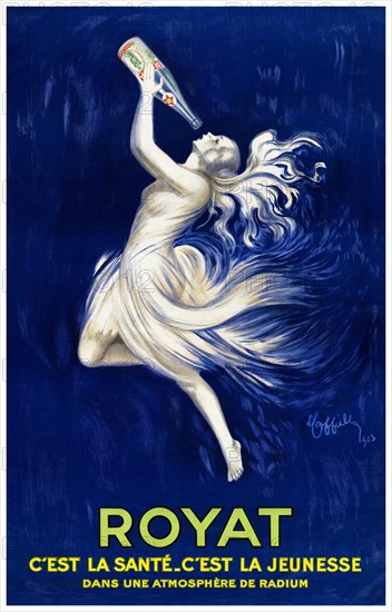 Royat, c'est la santé, c'est la jeunesse by Leonetto Cappiello (1875-1942). Poster published in 1923 in France.